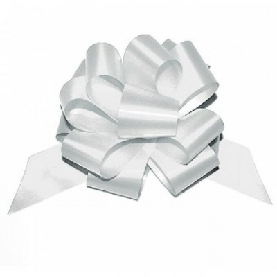 Бант-шар матовый белый, диаметр 10-11 см декор, упаковка коробок