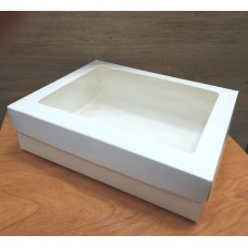 Коробка белая с окошком глянец 21 х17 х 5,5 см