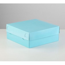 Коробка  квадратная без окна Голубая 25х25х10 см