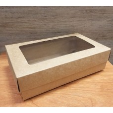 Коробка Крафт картонная с окошком 20 х 12 х 5 см