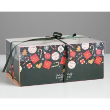 Коробка  для капкейков "Счастье в Новом", 23х16х10 см