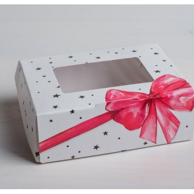 Коробочка с окошком "Подарок", 10х8 см на 8 марта для сладкого подарка