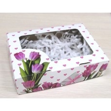 Коробка для мыла Тюльпаны с сердечками 15х11х4 см