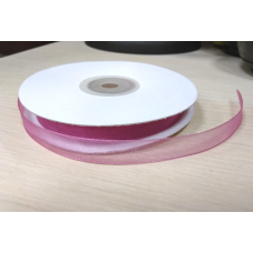 Лента из тонкой органзы Розовая 10 мм, 1 м